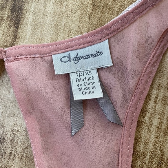 DYNAMITE Pink White Lace Camisole Top - Picture 8 of 9
